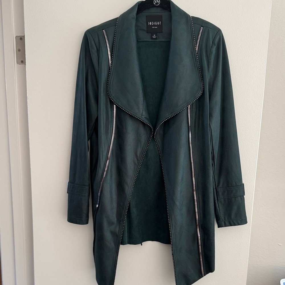 Insight Women's Dark Green Jacket, Beaded, Size 12